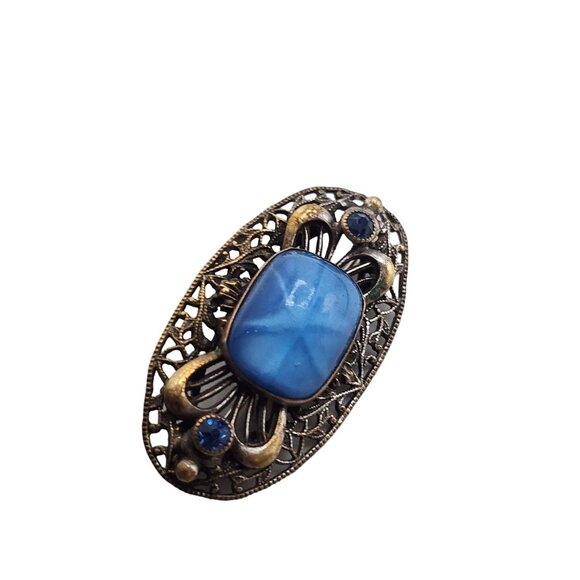 Antique Star Glass Czech Brooch (A4895) - Picture 3 of 4